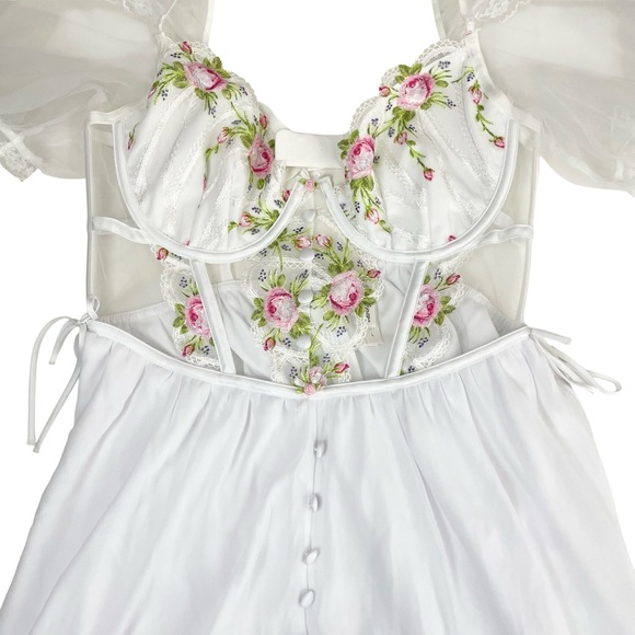 for love & lemons Trellis Rose Dress White Large - Picture 9 of 16